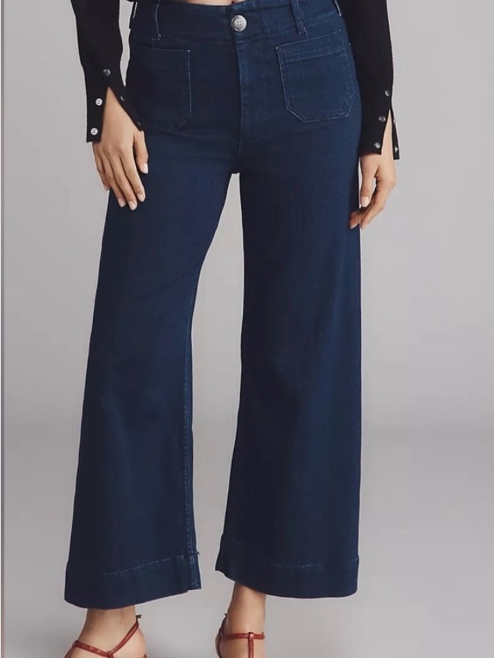 Anthropologie Pilcro High-Rise Wide-Leg Jeans in Dark